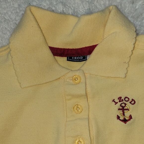 IZOD YELLOW 100% COTTON POLO STYLE ROMPER, SIZE 12 MONTHS - Picture 3 of 5